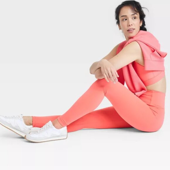 All In Motion Women's Small Coral Red Dynamic Flex High-Rise Leggings Workouts - Picture 3 of 11